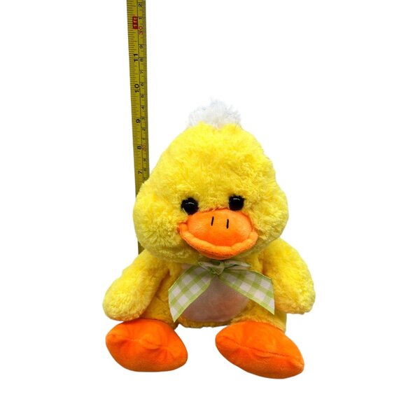Inter-American Easter Chick Duck Plush 10” Yellow w/ Green White Tie - Picture 7 of 7